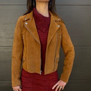 GAP Women's Brown Suede Leather Jacket